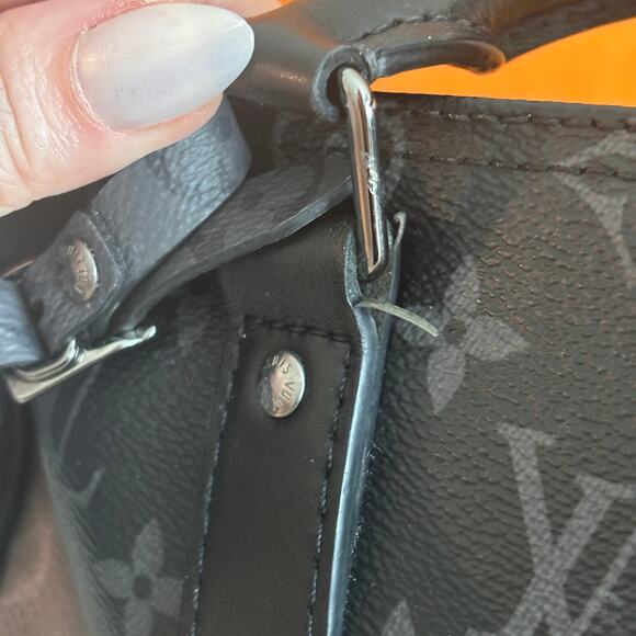 Louis Vuitton Keepall Bandoulière 25 Crossbody Bag Monogram Eclipse Gray Black - Picture 10 of 15